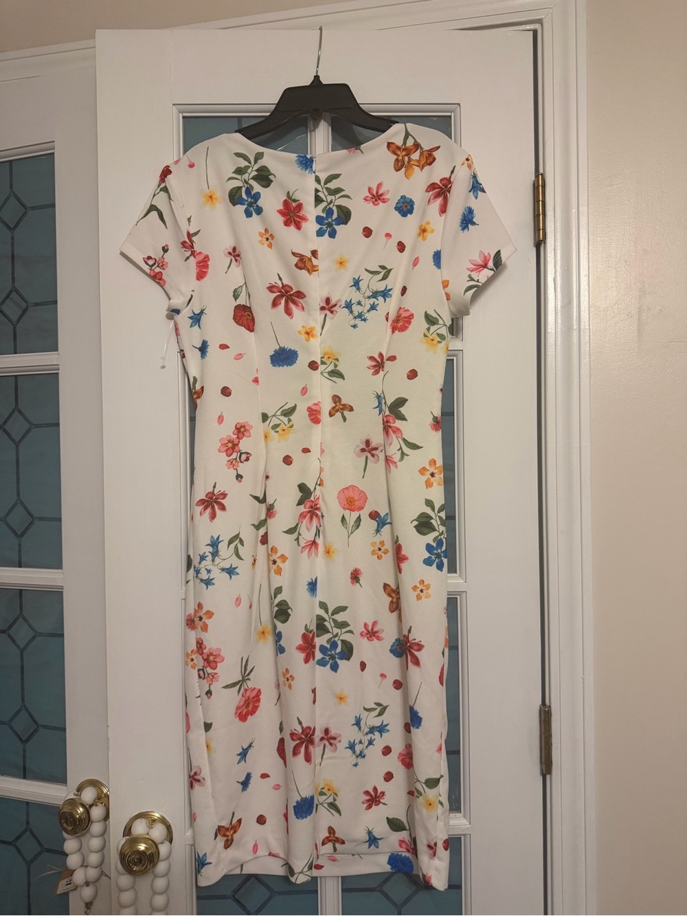 Tahari White Floral Midi Sheath Dress - Picture 3 of 8